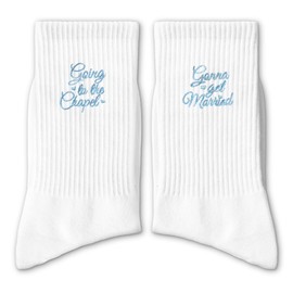 IDUXIY Bride Socks - Going to the Chapel Sign Embroidery Wedding Socks, Perfect for Bachelorette Party, Bride To Be Gifts - Bridal Shower Gifts & Bachelorette Celebrations (004)