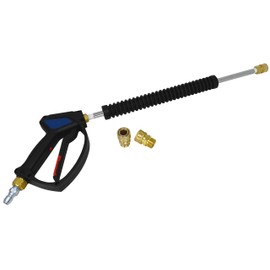 MTM Hydro Pressure Washer Spray Gun Kit Compatible with Most Power Washers and Foam Cannons - Upgraded SG28 Spray Gun, 18" Extension Wand, and Hardware Adaptors Best for Electric Pressure Washers
