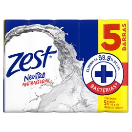 Jabón Zest Neutro Micelar Antibacterial 5 x 90 g                                                                                                      