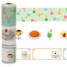 MST-FA28-C Perforated, Slim, Notebook Decoration, "Maste" Marks Masking Tape That Can Be Written With Water-Based Pen, For Decorations, Titles, Retro Cafe