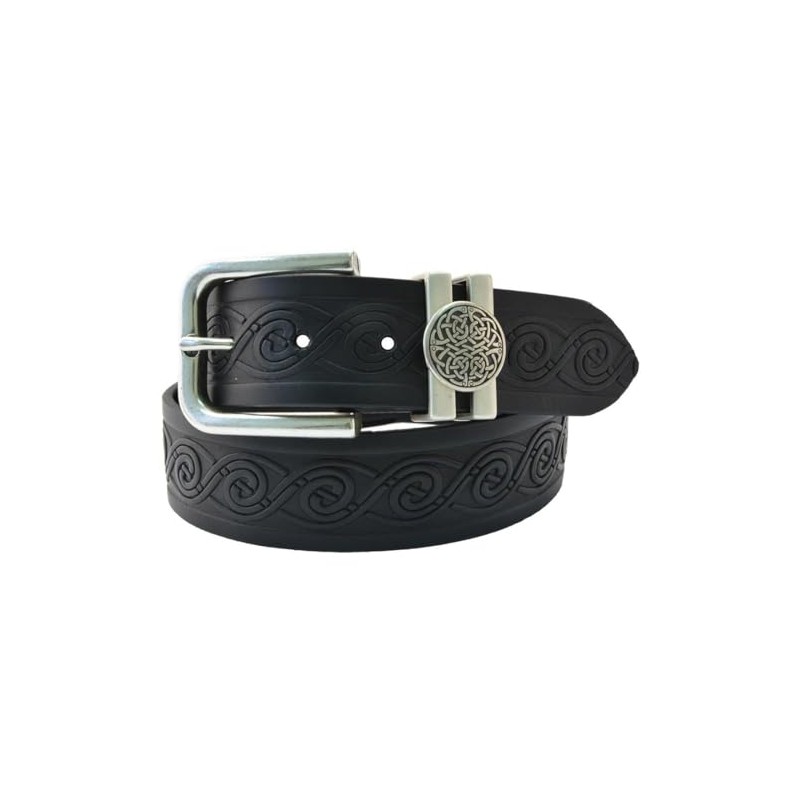 Lee River 40Mm Genuine Black Leather Belt With Celtic Loop