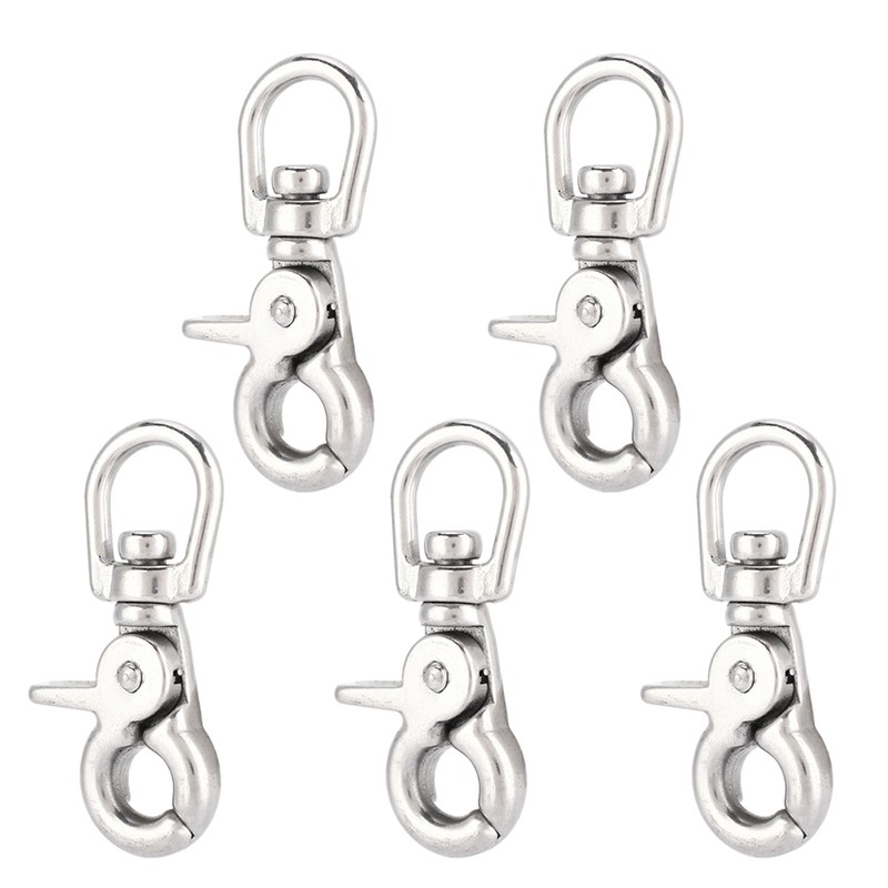 5Pcs Durable Stainless Steel Trigger Swivel Snap Hook Clasp Houseboat
