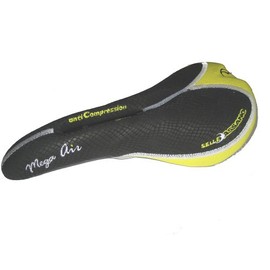 Selle Bassano Bicycle seat, Saddle, MEGA Air, Black/Yellow
