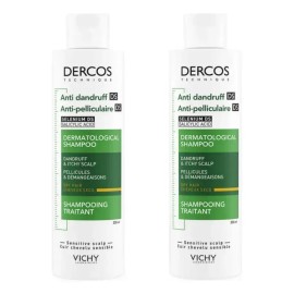 2pcs Shampoo Anticaspa Vichy Dercos Para Cabello Seco 200 Ml