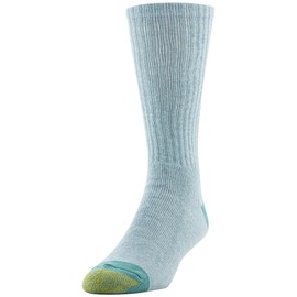GOLDTOE Men's Harrington Crew Socks, Multipairs, Washed Aqua Assorted (6-pairs), Large