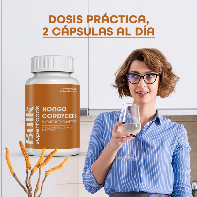 BULK SUPERFOOD Hongo Cordyceps en Cápsulas - 60 Cápsulas -