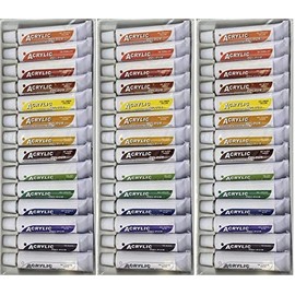 EDMBG 3 Sets of 14 Colors of Acrylic Paint, 12 ml Tubes, Rainbow Pigments Artist Paint
