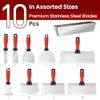 10Pcs Drywall Tool Kit, Stainless Steel Putty Knife Set with