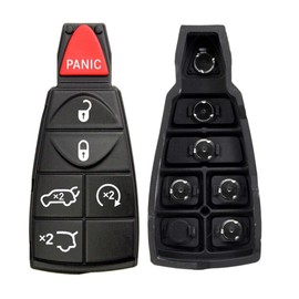 Lot of 2 New Replacement Key Fob Fobik Rubber Button Compatible with & Fit for Jeep Commander Grand Cherokee