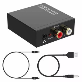 Rybozen Digital to Analog Converter DAC, SPDIF Coaxial Optical Convert to L/R RCA