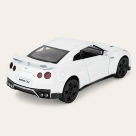 BGHSCA 1:36 Scale Nissan GTR R35 Diecast Supercar Car Models Toy, Zinc Alloy Pull Back Vehicles Nissan GTR Toy Cars for Boys Girls Gift (White)