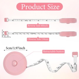 4 Stück Massband Körper 200cm Measuring Tape Einziehbares Maßband Körper Schneidermaßband Weiches Körpermaßband für Körpermessung, Messen von Länge, Brust, Taille, Nähen von Kleidung, Handarbeiten