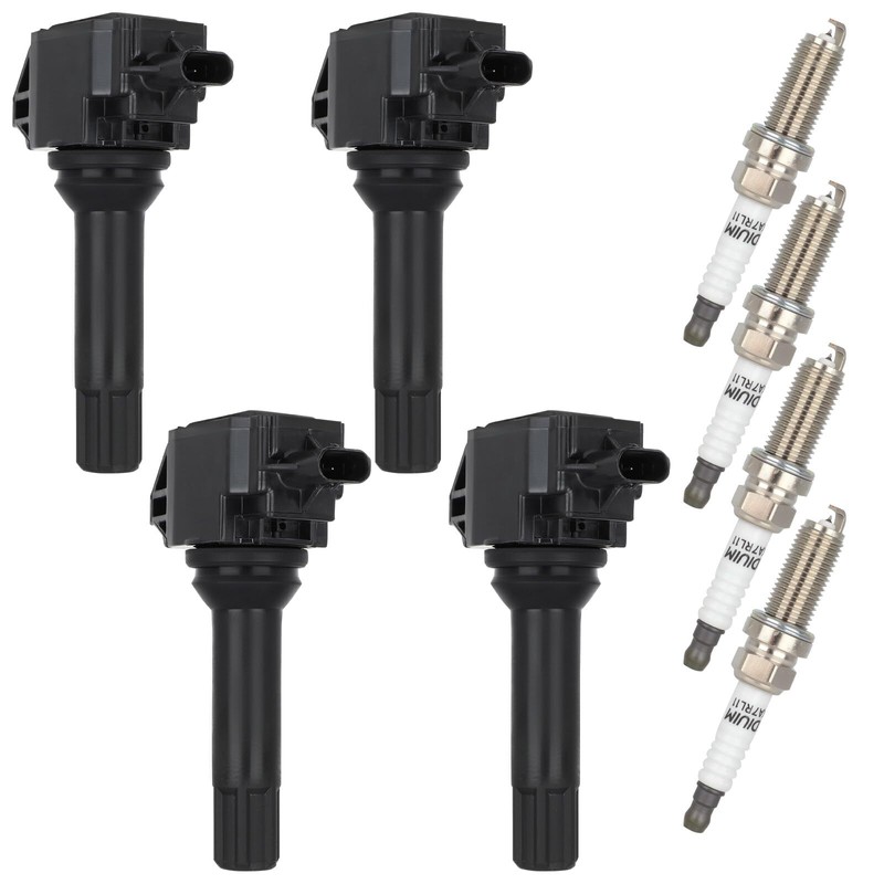 KILOAUTO 4 Ignition Coils with 4 Iridium Spark Plugs fit