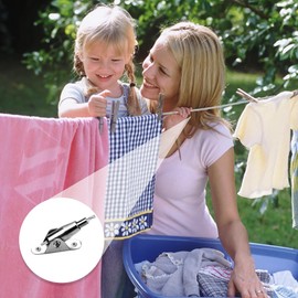 ZoZomaiy Adjustable Wire Rope 2 mm Steel Cable Tension Wire Curtain Rope Tension Set Curtain Rope Tension System 10 m Stainless Steel Rope with 2 Mounting Clips for Washing Line Outdoor, Curtain Wire