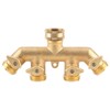 Brass Garden 4-Way Hose Splitter Hose Adapter Ball Valve Water