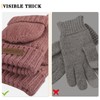 OMECHY Winter Wool Knitted Fingerless Gloves Thermal Insulation Warm Convertible