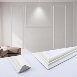 Art3dwallpanels Pre-Cut Wall Molding Kit, Ready to Assemble Wainscoting Accent Panels for Interior Wall Décor Living Room Bedroom - Installed with Glue, 3 Frames