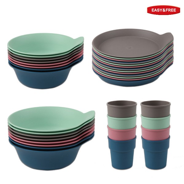Easy&amp;Free Pastel Plate, Cup 40P Set / 이지앤프리 파스텔 접시,
