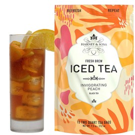 Harney & Sons Peach Fresh Brew Iced Tea | 15ct, Brews up to 30 quarts of Iced Tea