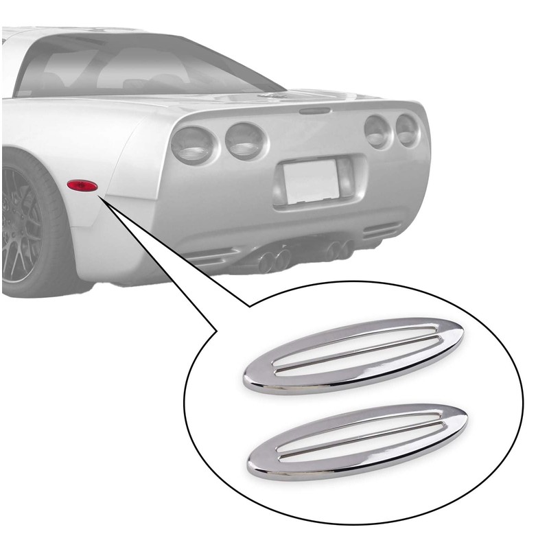 Chrome Rear Side Marker Louvers Fits for 1997-2004 Corvette