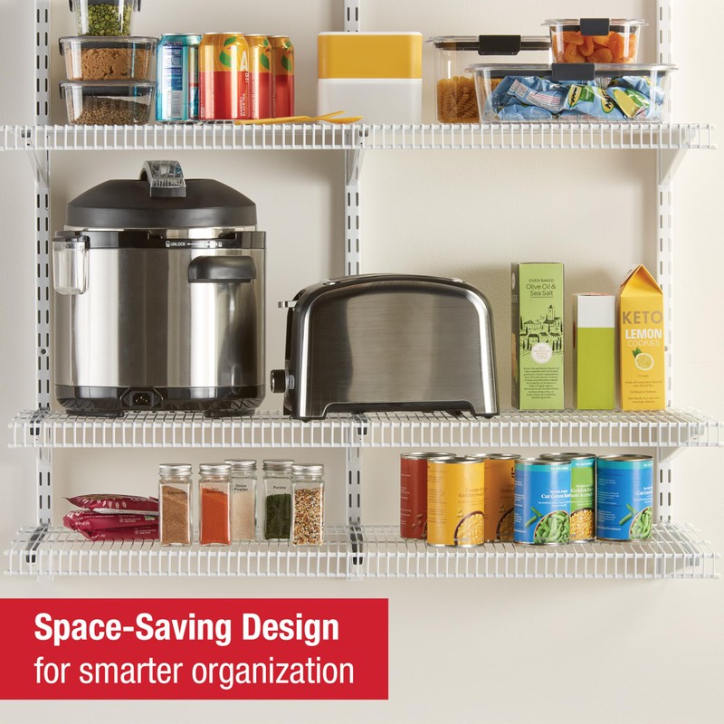 Rubbermaid 36" Pantry Organization Shelf System Direct Wall Mount 4