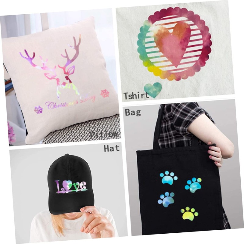 COHEALI 6pcs Heat Transfer Vinyl for DIY Projects Rainbow Cloud