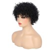 Siudus Short Brown Curly Wig for Women with Bangs Shoulder