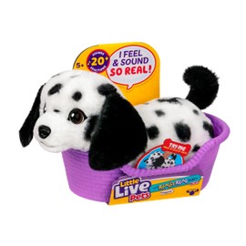 Little Live Pets My Really Real Puppy Minis - Pepper the Dalmatian Interactive Puppy with 20+ Sounds and Reactions, Includes Basket for Displaying, Cute Gift for Kids (11 cm)