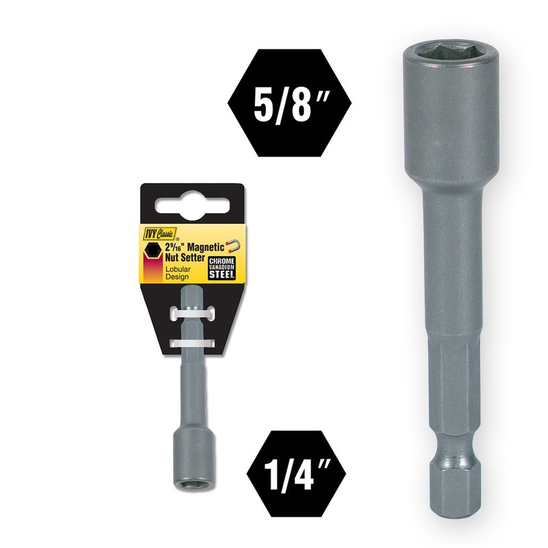 IVY Classic 44659 5/8" x 2-9/16" Hex Drive Magnetic Nut