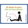 immi 6 x Sitting Pee Fun Stickers A7 (Small) for