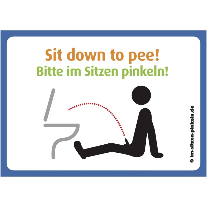 immi 6 x Sitting Pee Fun Stickers A7 (Small) for