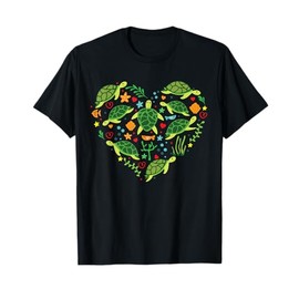 Sea Turtle Heart Valentines Day Lover Shirt Save Gift Tee T-Shirt