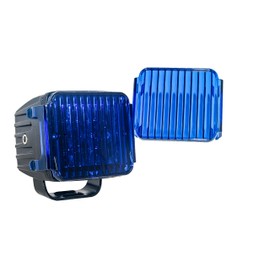 OZ-USA POD Light Cover 3" Blue Flood Diffused Lens for Cube Fog Lights Off Road Motorcycle Truck SUV ATV Marine Vessels (1 Pair)