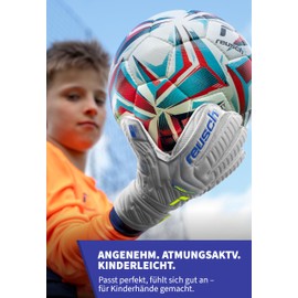 Reusch Children's Goalkeeper Gloves, Finger Protection, Reliable Grip