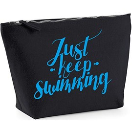 Hippowarehouse Just keep swimming printed make up cosmetic wash bag 18x19x9cm
