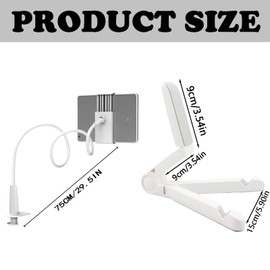 ZQuintuplian 2Pcs Tablet Holder, White Tablet Stand For Reading In Bed Beautiful and Practical Stand for Bed white Gooseneck Flexible Arm Clip Tablet Mount Suitable for Families Offic