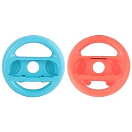 Controlador de Volante para Interruptor, Accesorios de Juegos de Carreras, Agarre del Controlador para Juegos, Paquete de 2(rojo y azul)              