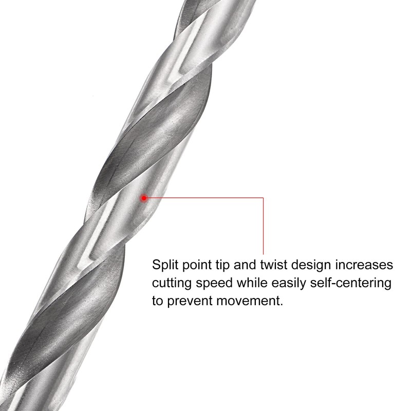 sourcing map 1 Piece Twist Drill Bit High-Speed Steel Extra