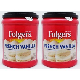 Folgers 2 CANS Folgers FRENCH VANILLA Flavored Ground Coffee 11.5 oz each
