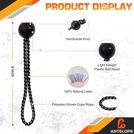 A ANTELOPE 25-Pack Ball Bungee Cord, 6" Heavy Duty Bungee Cord of Canopy Tarp Balls for Camping, Tent, Cargo, Fixed Lines and Hoses, Patio Umbrellas, Awnings (Black & White)