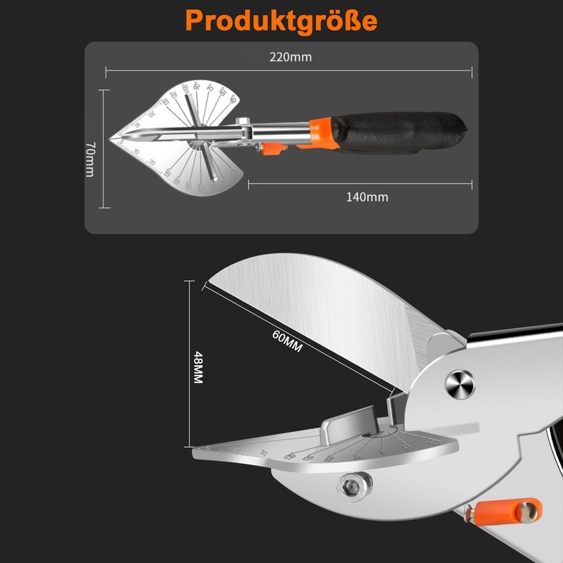 Multi-angle mitre scissors, multifunctional: angle scissors, cable duct scissors for
