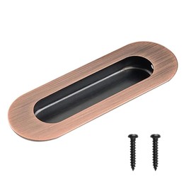 MiJunHD Recessed Door Handles Stainless Steel Cabinet Furniture Door Handles Red 120x40mm Round Hidden Holes Rectangle Handles/Pulls for Interior and Cabinet Doors