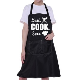 Kitchen Chef Cooking Apron Best Cook Ever Aprons with Pockets Chef Gifts Funny Chef Aprons for Women Men Cooking Lovers Gift (Best Cook Ever Aprons)