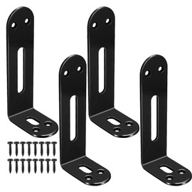 Pack of 4 Angle Connectors, Adjustable Mounting Brackets, 140 x 60 mm, 90 Degree Adjustment Angle Corner Braces, Adjustable L-shape Metal Angle with 2 Slot Corner Brackets, Wall Brackets, Wood