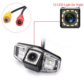 aSATAH 12 LED Car Rear View Camera for Honda Accord/Inspire/Spirior/Honda Civic VII VIII/Honda City 4D & Waterproof and Shockproof Reversing Backup Camera (12 LED)