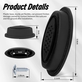 Luggage Feet Luggage Feet for Suitcases - Suitcase Replacement Parts Set of 4 Black Plastic Replacement Feet with 8 Nails, Luggage Accessories for Repair and Retrofitting of Travel Suitcases