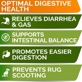 Vet Strength Dog Probiotics Treats + Digestive Enzymes + Prebiotics - Chewable Fiber w/ Pumpkin - Allergy, Diarrhea, Gas, Constipation, Upset Stomach Relief - 120 +Ct - Chicken & Roasted Beef