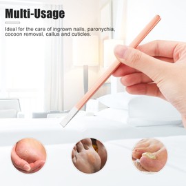 4 PCS Pedicure Knife Set Professional Ingrown Toenail Knife Tools Stainless Steel Nail Knives Cuticle Remover Kit Foot Repair Blade with Storage Bag for Home Beauty Salon - Rose Gold