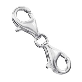 MATERIA 925 Sterling Silver Carabiner Clasp for Double Switch for Bracelets / Chains #1545