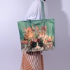 NymphFable 2 Pack Tote Bag Reusable Cute Cats Green Shopping